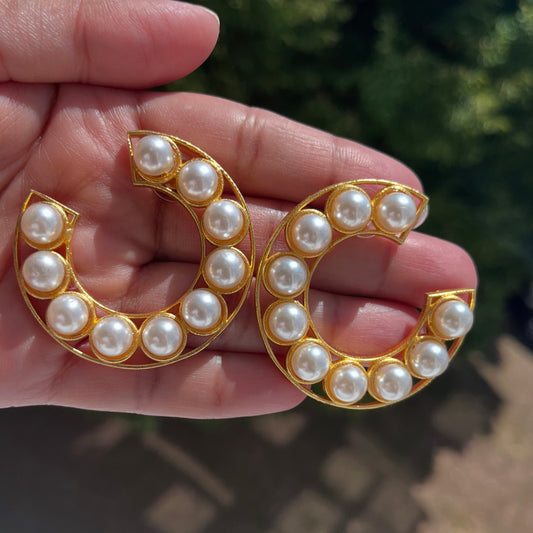 Gold plated Handmade brass earrings.