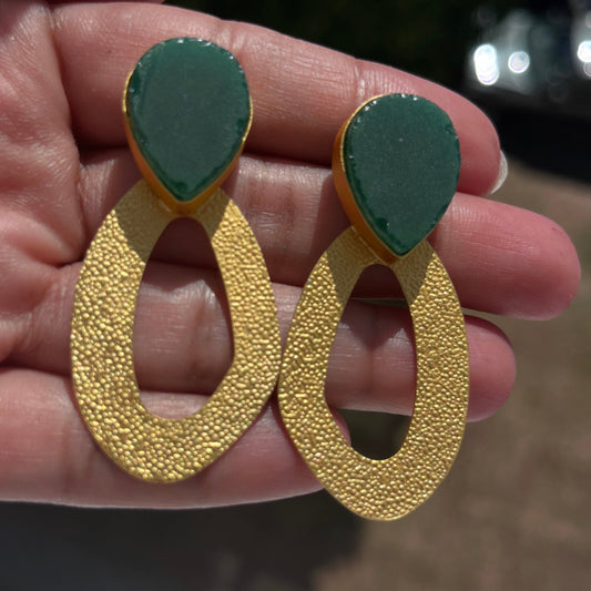 Lightweight Hand made brass jewellery with druzy stones,